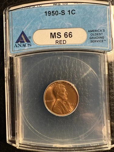 1950-S LINCOLN 1C MS66 RED