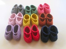 Puppenschuhe    Sohlenl.   6,5 cm    Handarbeit    7 Farben zur Auswahl