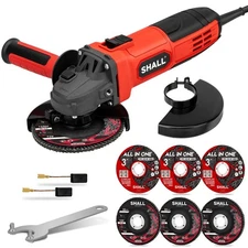 4-1/2 Inch 11000 RPM Angle Grinder 4Amp with 2 Guards, 3 Cutting Discs, 3 Gri...