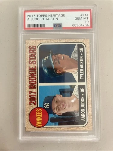 2017 TOPPS HERITAGE #214 AARON JUDGE RC YANKEES PSA 10