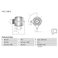 Drehstromgenerator Bosch 0 986 085 040