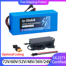 24V 36V 48V 52V 60V 72V Ebike li-ion Battery For 0-3600W Electric Bicycle UL2271