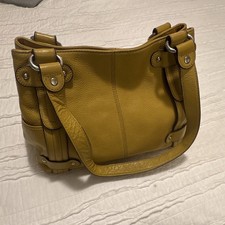 Tignanello Yellow Pebbled Leather Shoulder Ba...