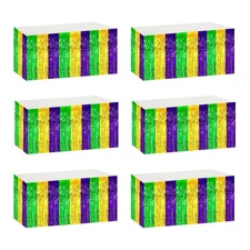 LabZhang 6 Pack 29.5x108 Inch Mardi Gras Metallic Fringe Table Skirts, Mardi ...