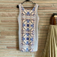 Boho Pattern Sleeveless Sheath Dress Large