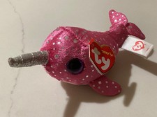 Ty Beanie Boos Teeny Tys NELLY Narwhal Plush Bean Bag Stackable w/Tags 4" NOS