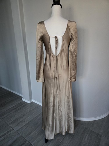 Silk Maison Back Tie Elegant Silk Maxi Evening Formal Feminine Dress Sz S - Picture 4 of 11
