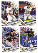 2017 Topps Walmart Holiday Snowflake - MIAMI MARLINS Team Set 