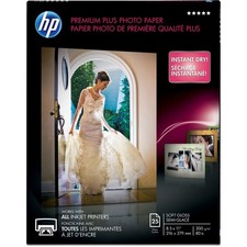 HP Premier Plus Photo Paper Inkjet Print 8.50"x11" Soft Gloss 1/Pack White