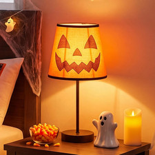 Halloween Pumpkin LED Table Lamp 10.6" Night Light USB Desk Bedroom Decor
