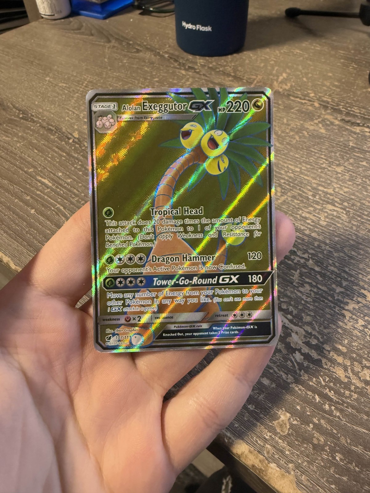 Alolan Exeggutor GX 107/111 S&M Crimson Invasion Holo UR LP Pokemon Card 2017