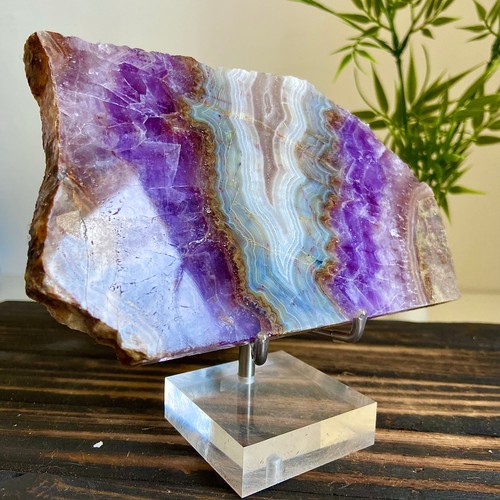 364G Natural Beautiful amethyst Agate Geode Crystal Slice Extra Gemstone