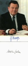 GERMAN POLITICIANS Franz Josef Strauß & Walter Fabian autographs, signed photo c