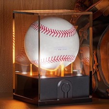 Vitrina de Béisbol con Luz LED Acrílico Tenis Deportes Softbol Cubo