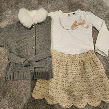 Janie  Jack Pink/Gray Outfit Set Sz 4