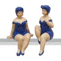 Badenixen 2Er Set Kantensitzfigur Dicke Frau Nana Figur Skulptur 20061