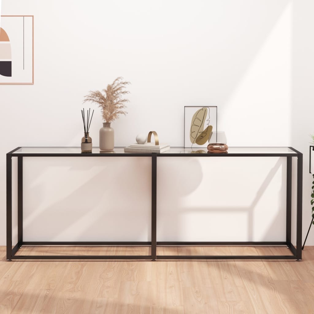 Tavolo Consolle Trasparente 200x35x75,5 cm in Vetro Temperato 2404722