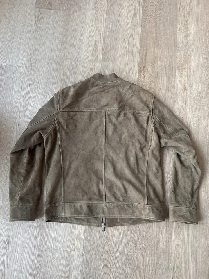 Винтажная мужская куртка-бомбер Massimo Dutti размер средний на молнии зеленая - Изображение 2 из 4