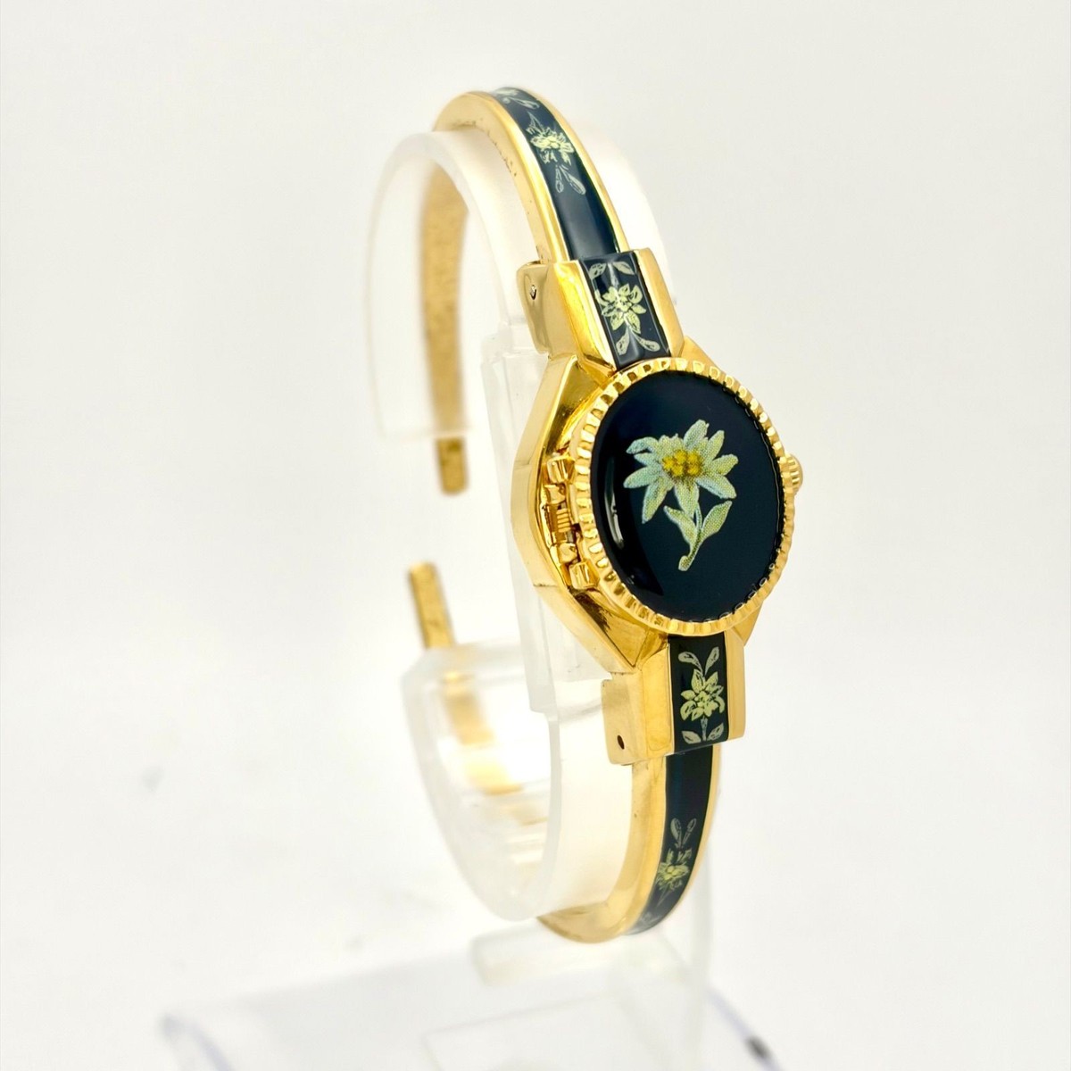 Andre Mouche Japan Made Bangle Watch Qz w/Box #632B Edelweiss
