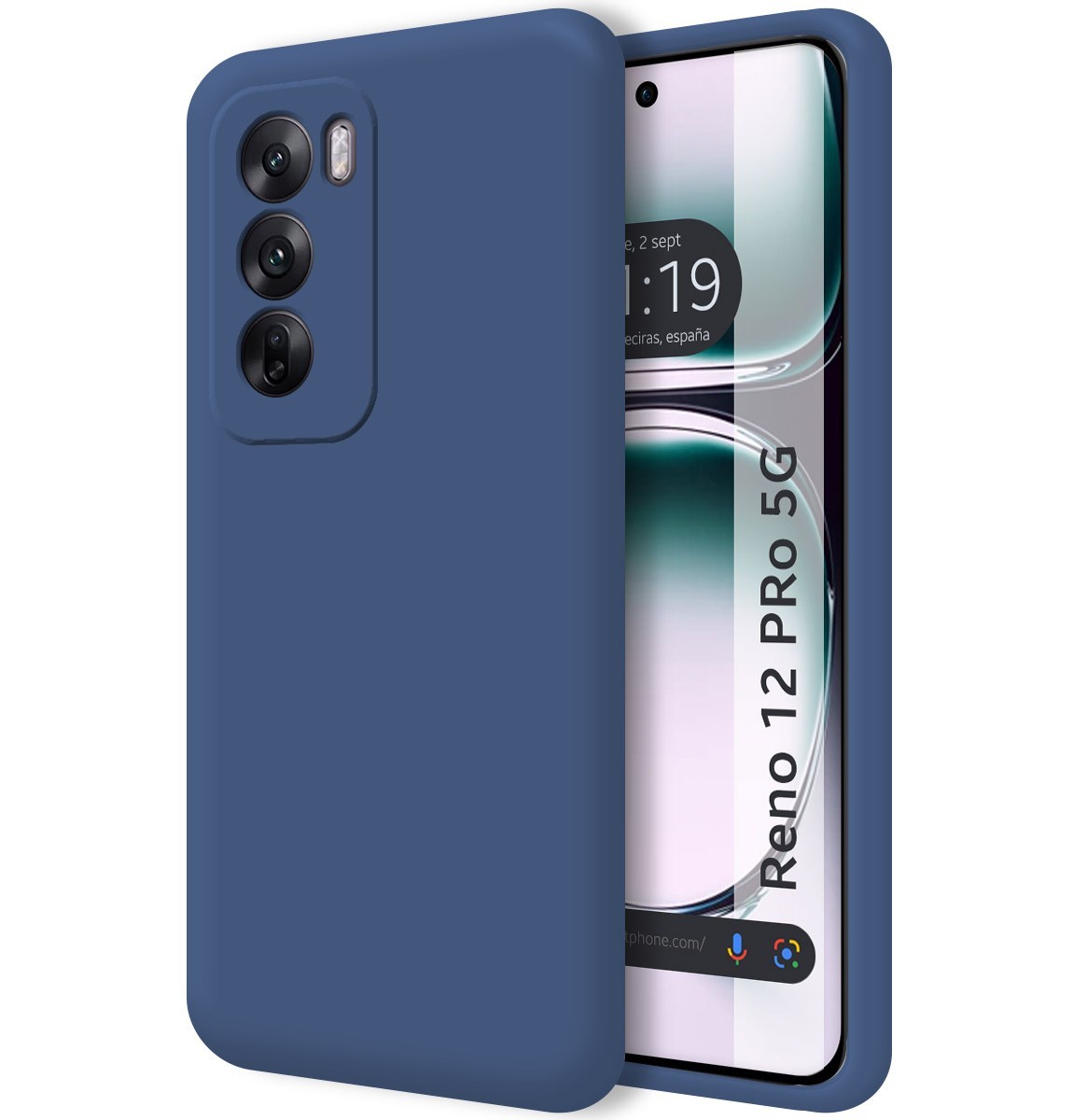 Cover Silicone Liquido Ultra Morbida per Oppo Reno 12 Pro 5G Colore Blu Scuro