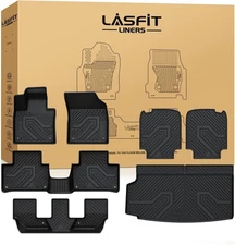 LASFIT Floor Mats & Cargo Mat & Backrest Mats for Volvo XC90 2016-2025 (7 seats)