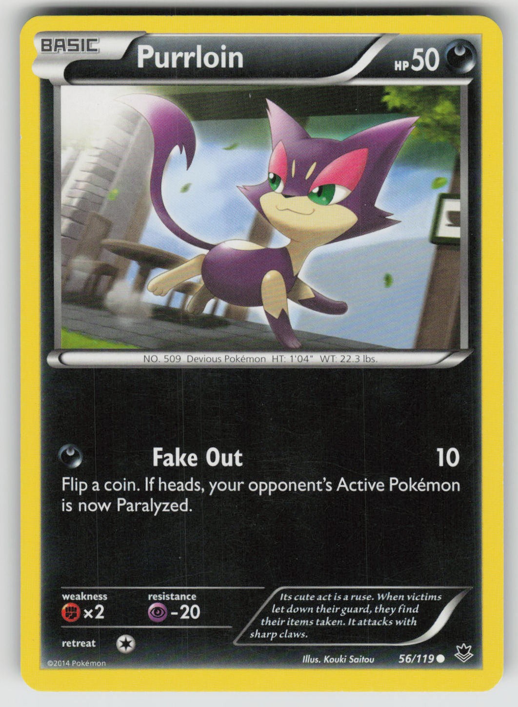 Purrloin 56/119 Common Phantom Forces Pokemon Lightly Played