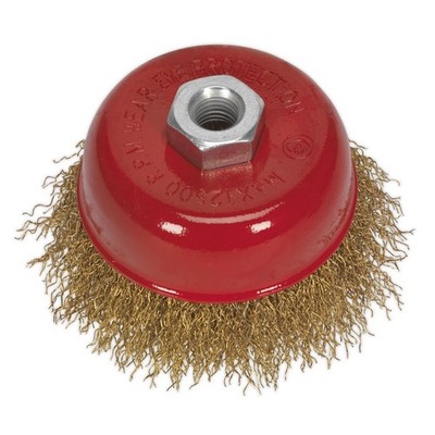 Sealey Messingstahlbecherbürste Ø75mm M14 x 2mm CBC752