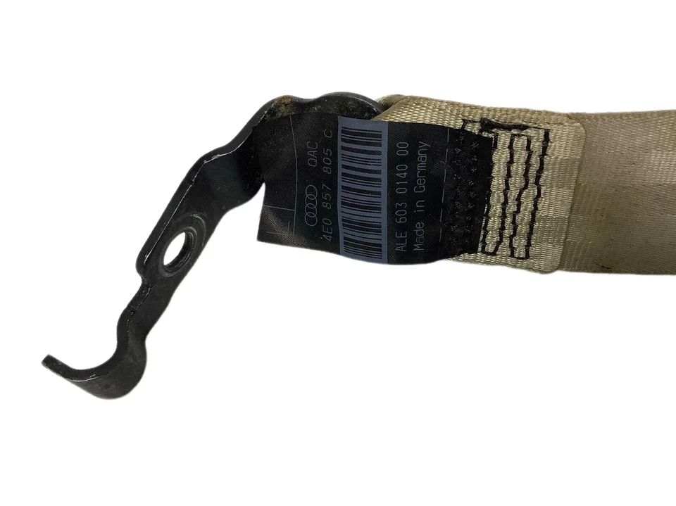 Audi A8L D3 Quattro 2006 cinturón de seguridad trasero izquierdo retractor correa de seguridad beige OEM+ Foto 3 de 4