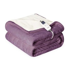 Heat Blanket 50  x60  Throw,Soft Flannel  Sherpa Reversible Electric Blanket ...