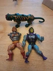 Vintage 1981 He-Man And Skeletor With Battle Cat  Rare Action Figures Motu