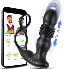 Male Prostate Massager Vibrator Thrusting Anal Plug Dildo Sex Toys for Men Women