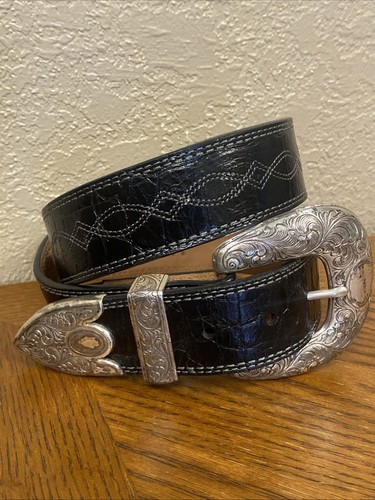 Ariat Westerngürtel Damen schwarz Leder bestickt - Größe 30 The Inside Story