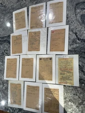 Lot Of Antique General Store Receipts 1930s  Ephemera Sealed Cardboard Backer HL