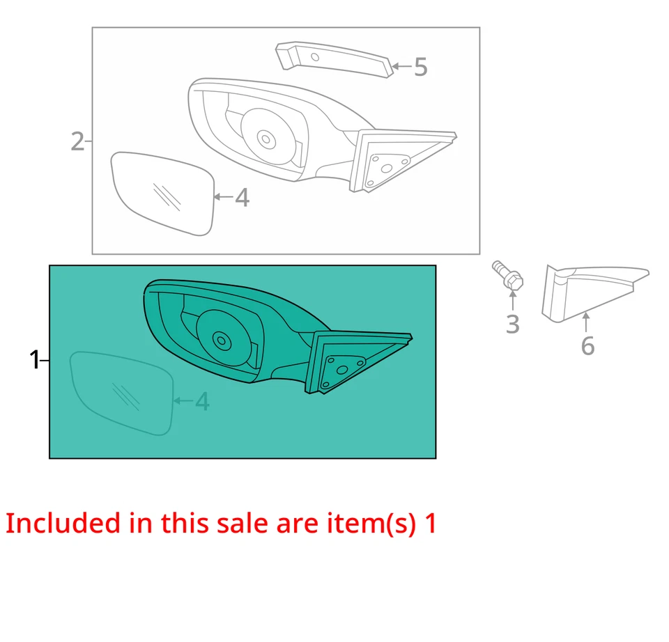 Espejo retrovisor eléctrico blanco PIQTA Hyundai Veloster 2014-2017 con visión lateral izquierda para conductor Foto 3 de 4