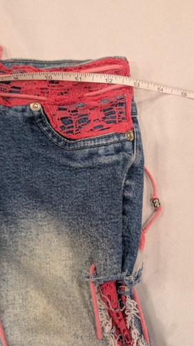 Crazy Daisy 90's Sz 40 Waist 27"Tall Jeans Lace Up Wide Leg Flared Low Rise - Picture 9 of 13