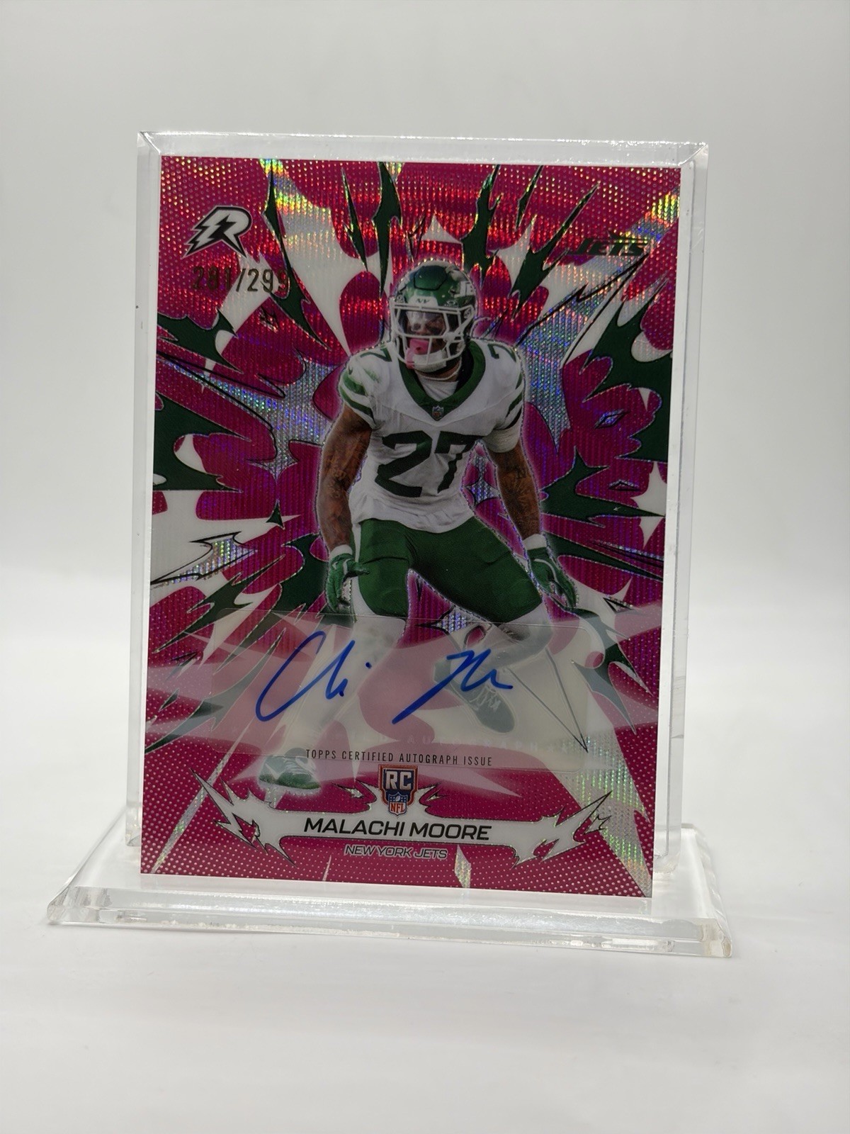 2026 Topps NFL Resurgence Pink Wave MALACHI MOORE  (AUTO - #'d / 299) RC