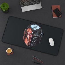 Star Wars - Minimalist Mandalorian Din Djarin Grogu - Gaming Desk Mat Mouse Pad