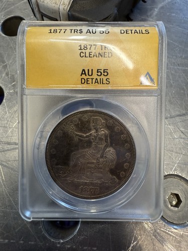 1877 TRADE DOLLAR DOLLAR “Toned” ANACS AU 55 DETAILS CLEANED - Picture 5 of 18