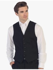 Gioberti Men's Black Formal Suit Vest Fit for Business or Casual Dress Size L