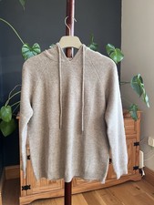 🧶High Cashmere Blend Pullover Hoodie, P2P50cm Len58cm Brown S/M Tight Knit