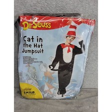 Dr. Seuss Cat in the Hat Jumpsuit Child Costume Halloween Spirit Large 12 14