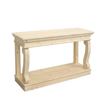 Konsolentisch Wandtisch antik Stil aus Weichholz unbehandelt B: 142 cm -11788- - Bild 1 von 4