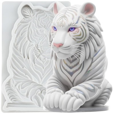 Tiger Polymer Clay Molds Forest Animal Tiger Silicone Mold for DIY Craft Resin C