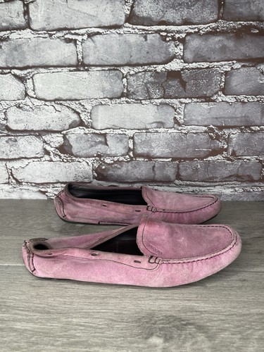 Prada Pink Suede Leather Driving Loafers Shoes Women Sz 38EU/7.5M US - Picture 4 of 19