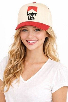 C.C Women LAGER LIFE Letter Embroidered Two Tone Trucker Baseball Cap