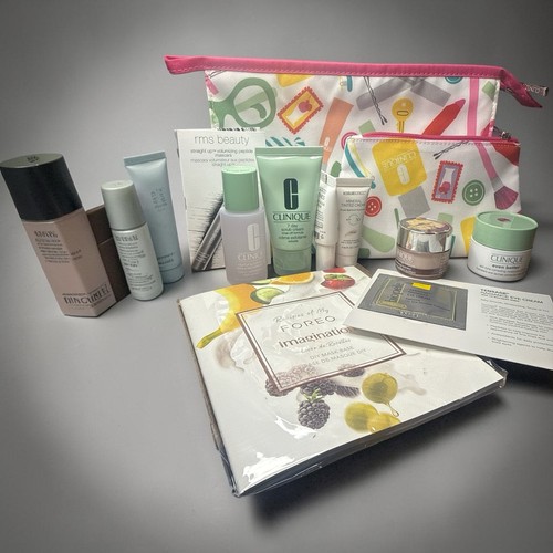 Clinique Lg/Sm Cosmetic Bag,Scrub, Moisturizer,Clarifying Lotion,Samples~lotOf10