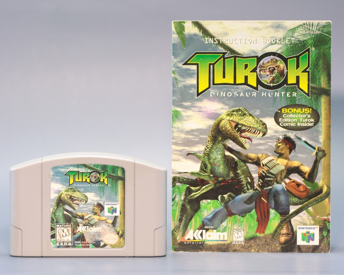 Turok Dinosaur Hunter Nintendo 64 W/ Instruction Manual Booklet