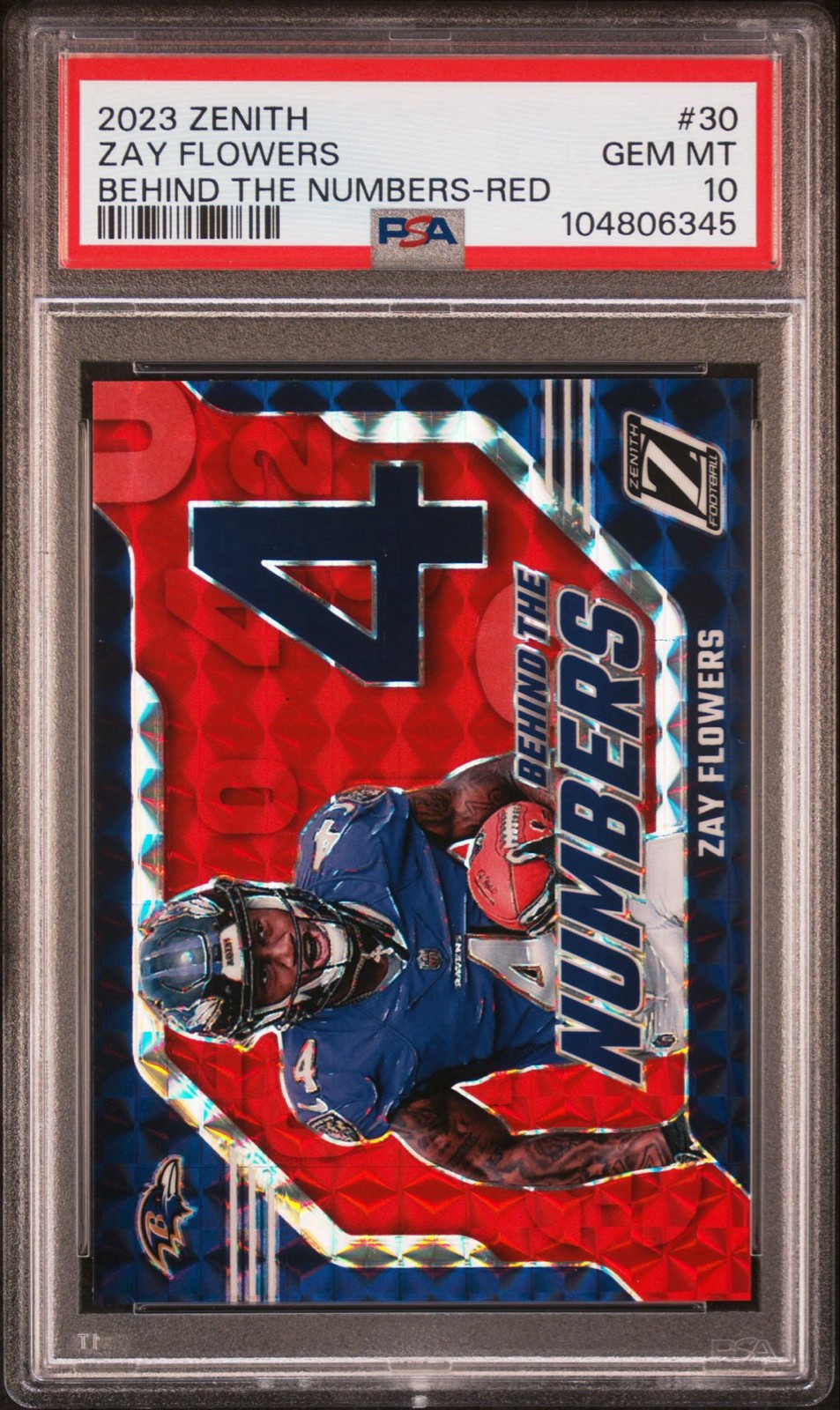 Zay Flowers Panini Zenith Behind the Numbers #30 Red