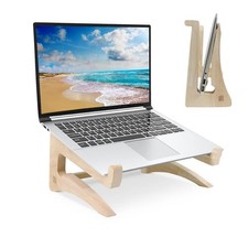Wood Laptop Stand Riser Portable and Adjustable for Notebooks 13-17 Inch