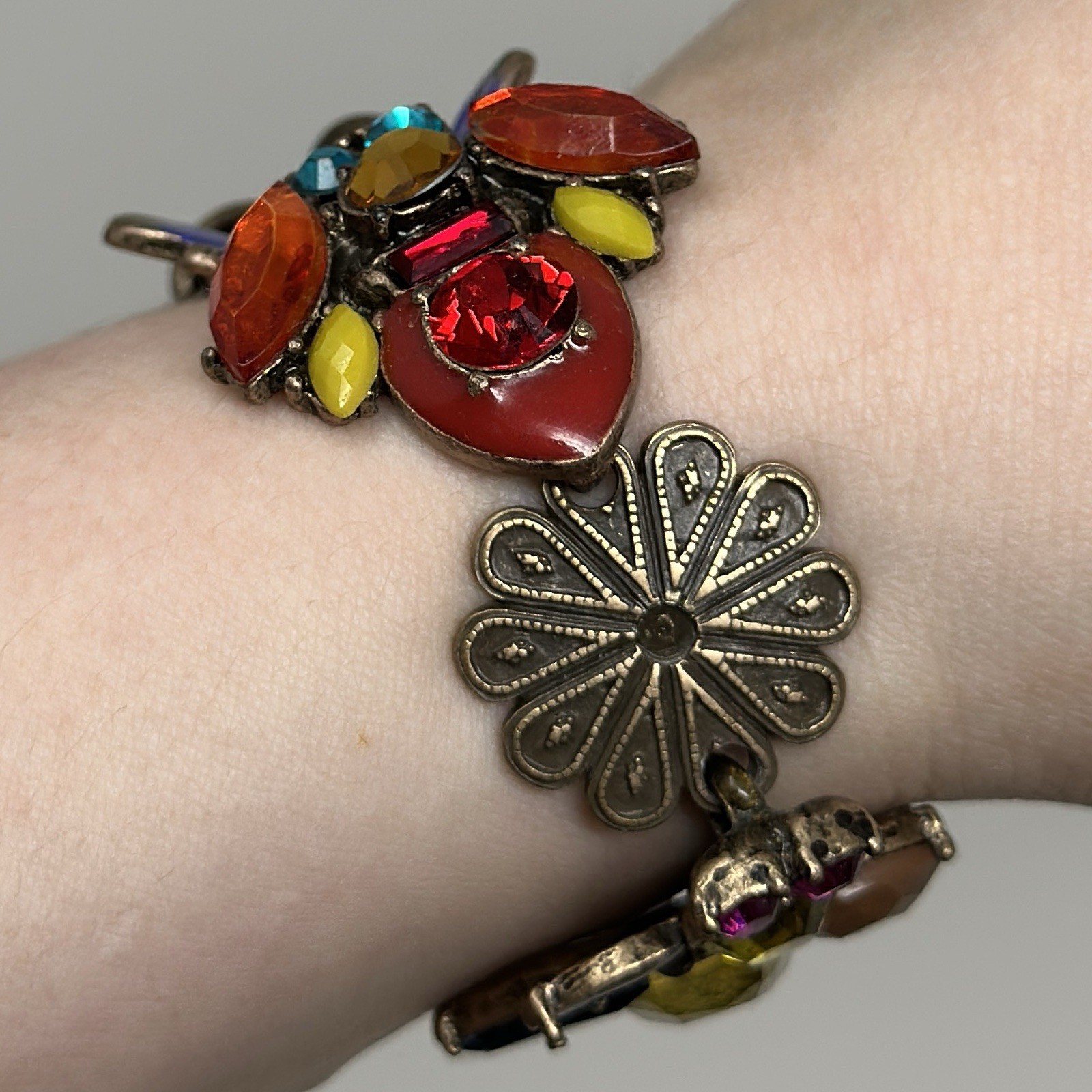 Vintage Chico’s Statement Bug Insect Colorful Ena… - image 7